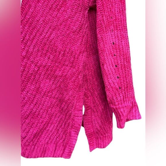 LANE BRYANT V-Neck Super Soft fuchsia Pullover Long Sleeve 18/20 Side Slits - Picture 3 of 5